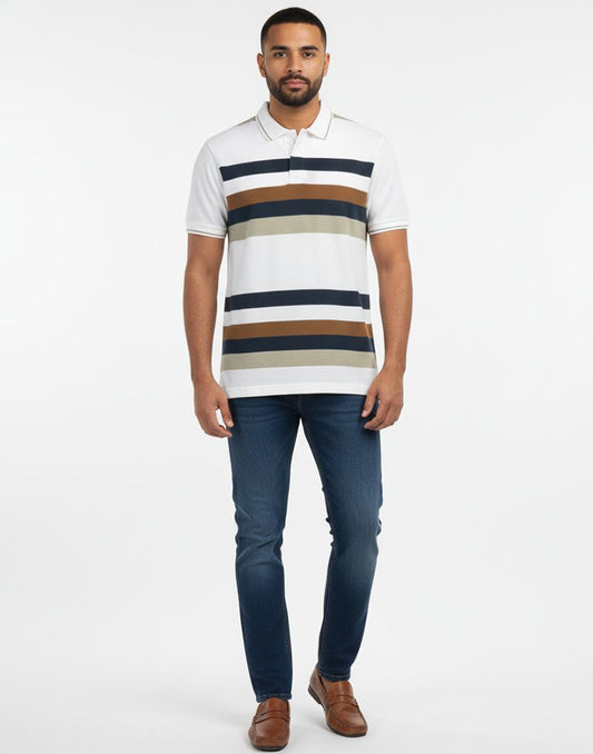 BIGG BOSS STRIPED POLO T - SHIRT
