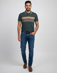 BIGG BOSS STRIPED POLO T - SHIRT