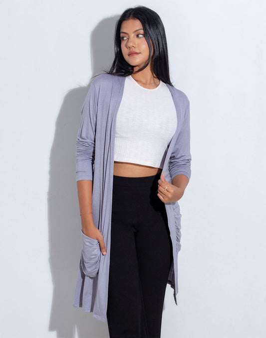 0300600063GRY-FRE 4_Ladies_Overcoats_Fashion Bug Sri Lanka