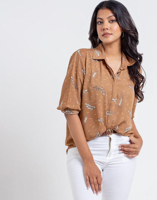 0300916051BRN (1)_Ladies_Blouse_Fashion Bug Sri Lanka