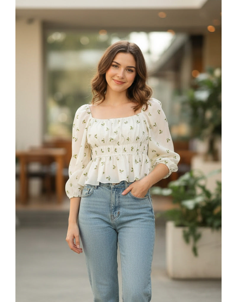 AMANI CASUAL PRINTED BLOUSE