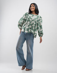 LADIES FLORAL PRINTED BLOUSE TOP