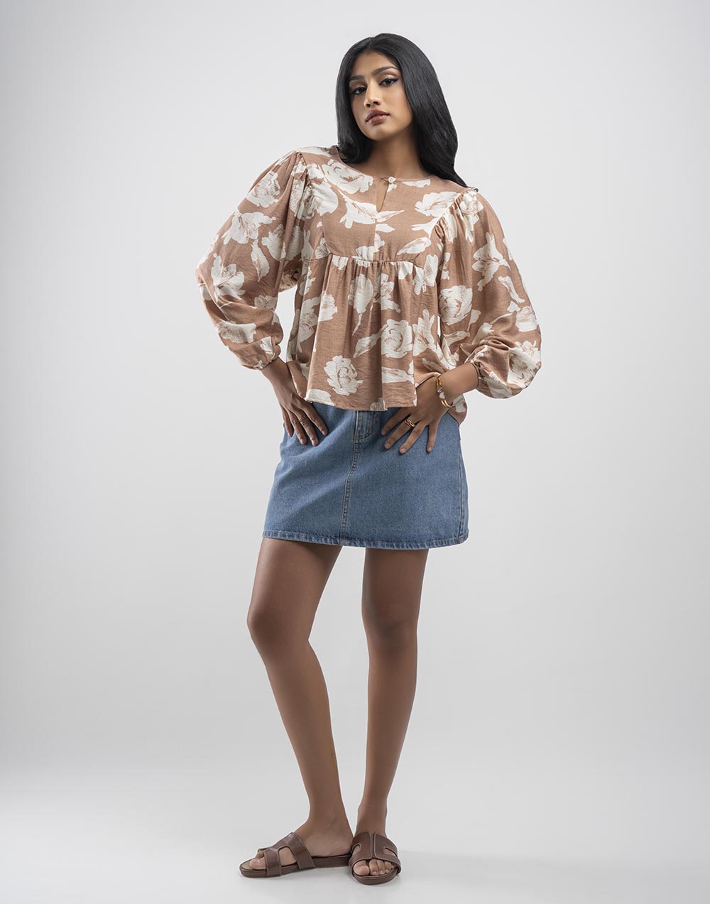LADIES FLORAL PRINTED BLOUSE TOP