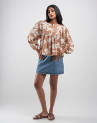 LADIES FLORAL PRINTED BLOUSE TOP