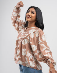 LADIES FLORAL PRINTED BLOUSE TOP