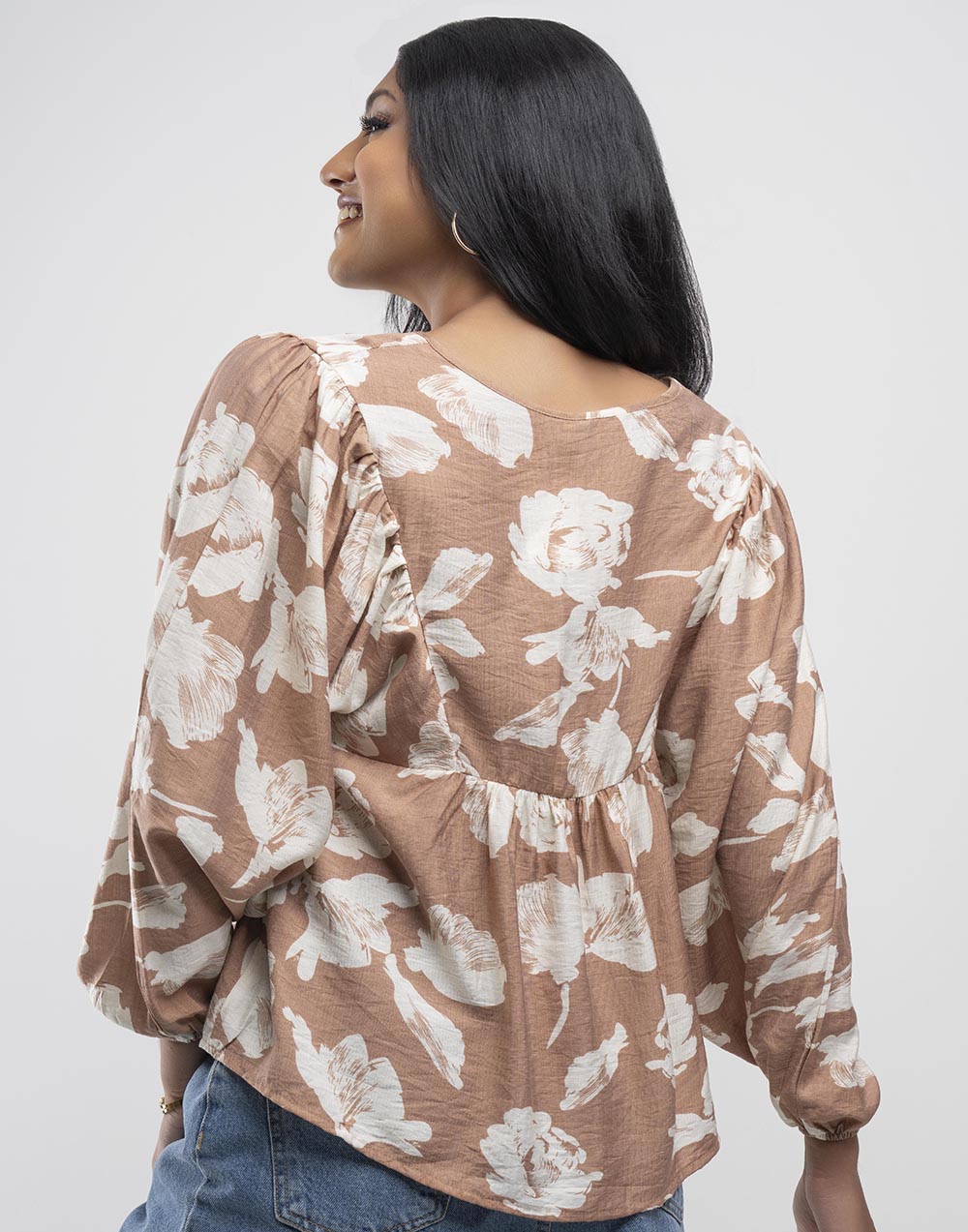 LADIES FLORAL PRINTED BLOUSE TOP