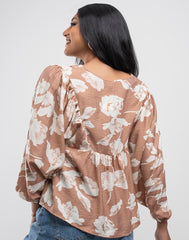 LADIES FLORAL PRINTED BLOUSE TOP