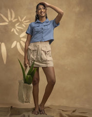 GIVO SHORT SLEEVE CROP SHIRT