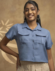 GIVO SHORT SLEEVE CROP SHIRT