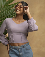 GIVO LONG SLEEVE CROP TOP