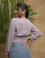 GIVO LONG SLEEVE CROP TOP