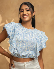 GIVO FRILL CROP TOP
