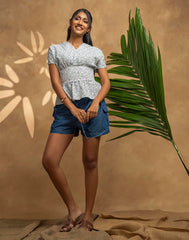 GIVO FLORAL PRINTED BLOUSE TOP
