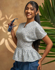 GIVO FLORAL PRINTED BLOUSE TOP