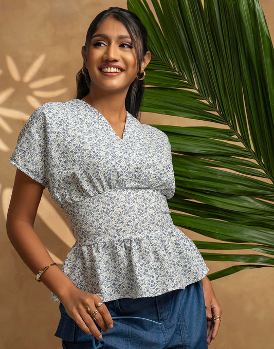 GIVO FLORAL PRINTED BLOUSE TOP