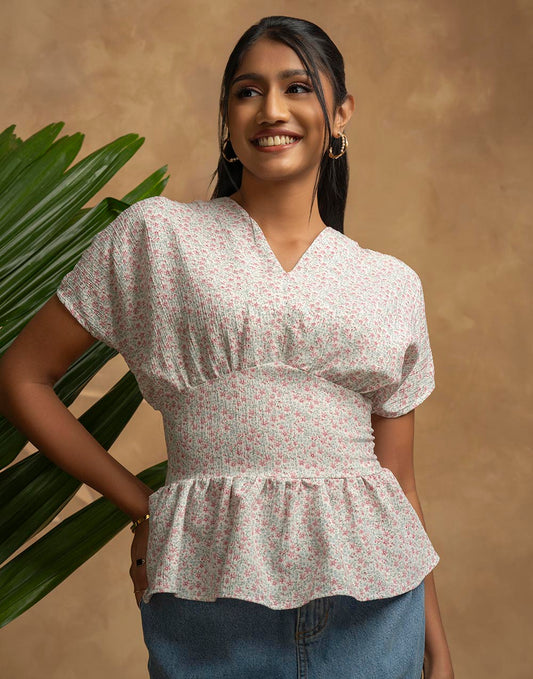 GIVO FLORAL PRINTED BLOUSE TOP