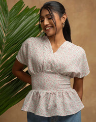 GIVO FLORAL PRINTED BLOUSE TOP