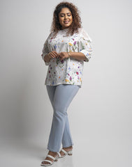 PLUS SIZE  FLORAL PRINTED TOP
