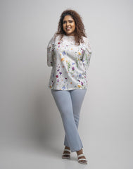 PLUS SIZE  FLORAL PRINTED TOP