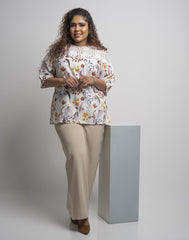 PLUS SIZE  FLORAL PRINTED TOP