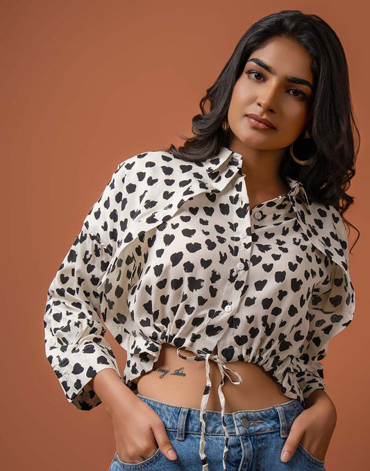 GIVO PRINTED CROP TOP