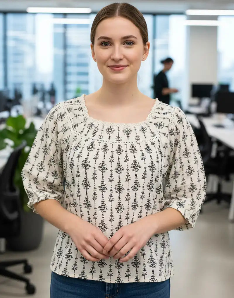 AMANI CASUAL PRINTED BLOUSE