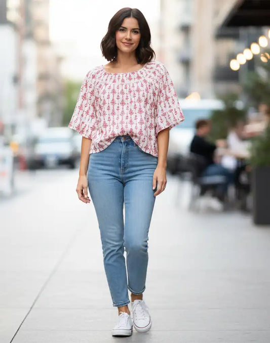 GIVO CASUAL PRINTED TOP