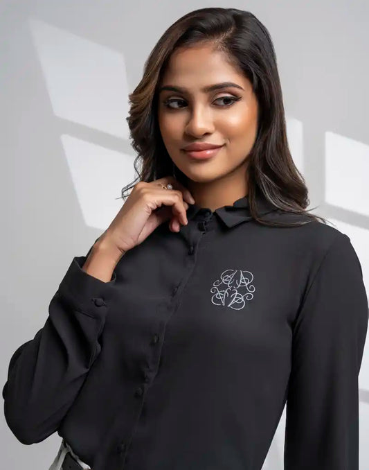 AMANI  LONG SLEEVE EMBROIDERED TOP