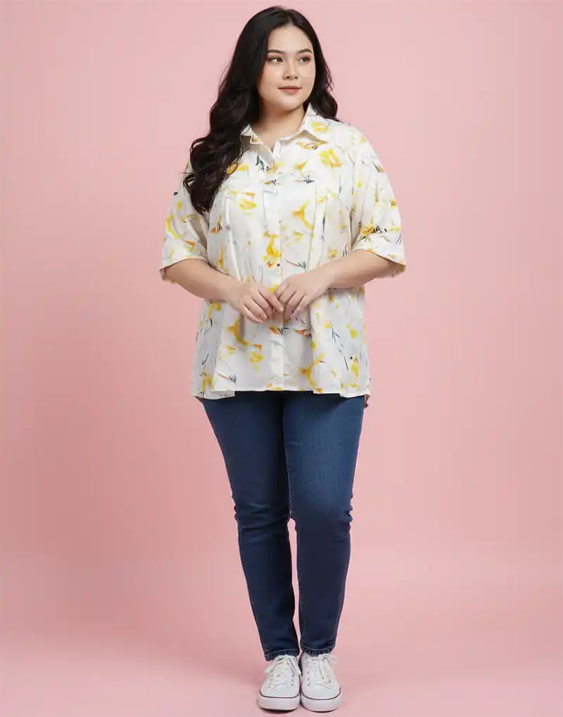 PLUS FLORAL PRINTED TOP