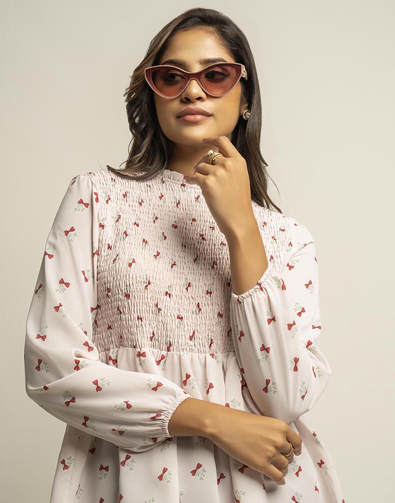 AMANI LONG SLEEVE PRINTED TOP