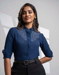 AMANI  LONG SLEEVE EMBROIDERED TOP