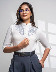 AMANI  LONG SLEEVE EMBROIDERED TOP