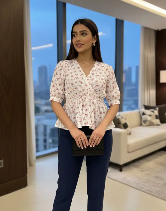 GIVO CASUAL PRINTED BLOUSE