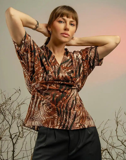 AMANI RELAXED FIT PRINTED TOP