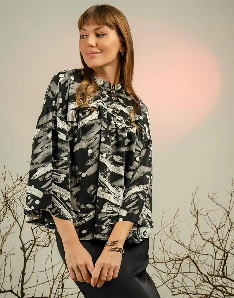AMANI RELAXED FIT PRINTED TOP