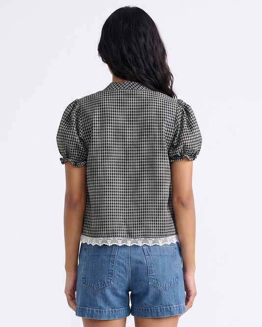 LADIES SHORT SLEEVE RUFFL TOP