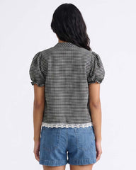 LADIES SHORT SLEEVE RUFFL TOP