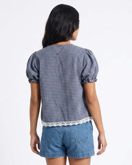 LADIES SHORT SLEEVE RUFFL TOP