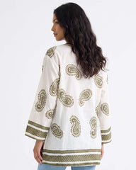 Ladies V-Neck Tunic Kaftan Style Blouse Top