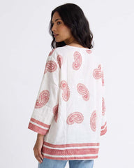 Ladies V-Neck Tunic Kaftan Style Blouse Top