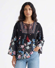 Ladies Embroidered Kaftan Blouse Top