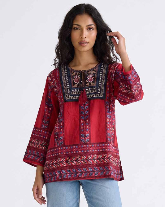 Ladies Embroidered Kaftan Blouse Top