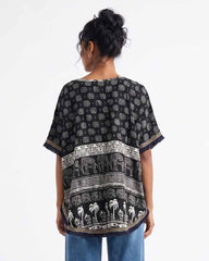 Ladies V-Neck Kaftan Style Blouse Top