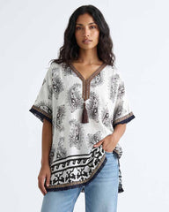 Ladies V-Neck Kaftan Style Blouse Top