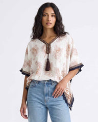 Ladies V-Neck Kaftan Style Blouse Top