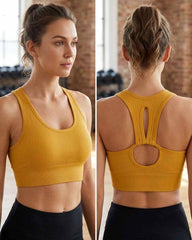 Women's padded cotton sports bra
