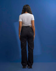 STRAIGHT- LEG DENIM JEANS