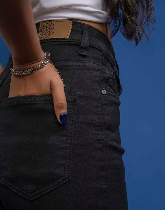 STRAIGHT- LEG DENIM JEANS