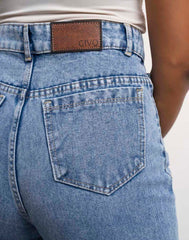 WOMEN'S WIDE LEG EMBROIDERED JEANS
