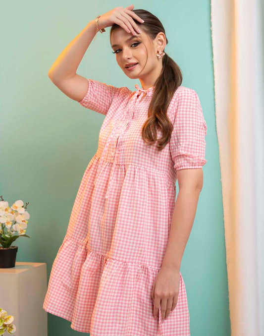 GIVO CHECKED DRESS